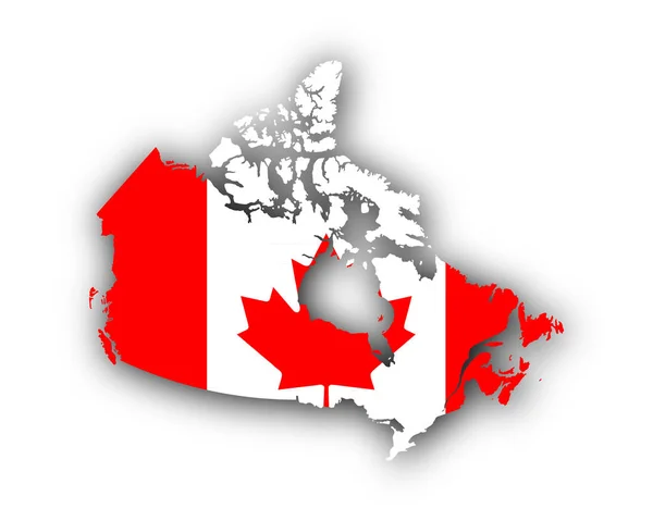 Kaart en vlag van Canada — Stockvector