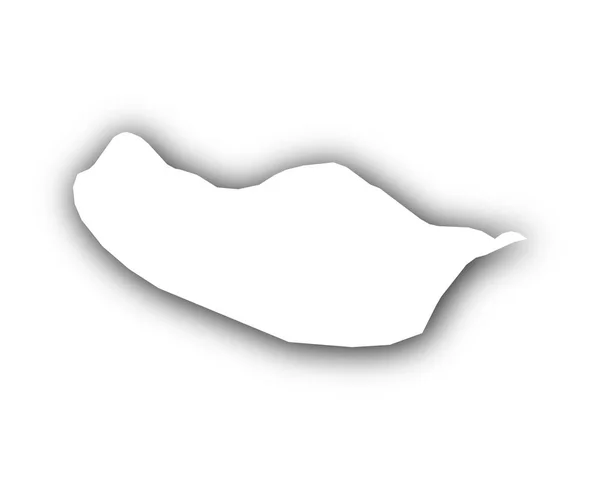 Karta över Madeira med skugga — Stock vektor