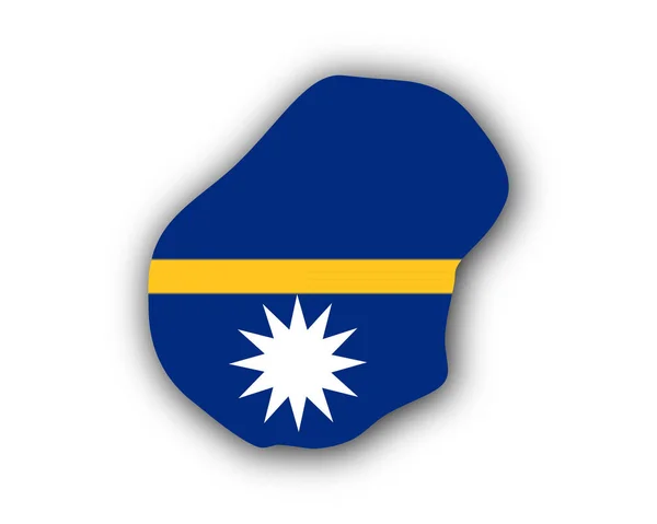 Kaart en vlag van Nauru — Stockvector