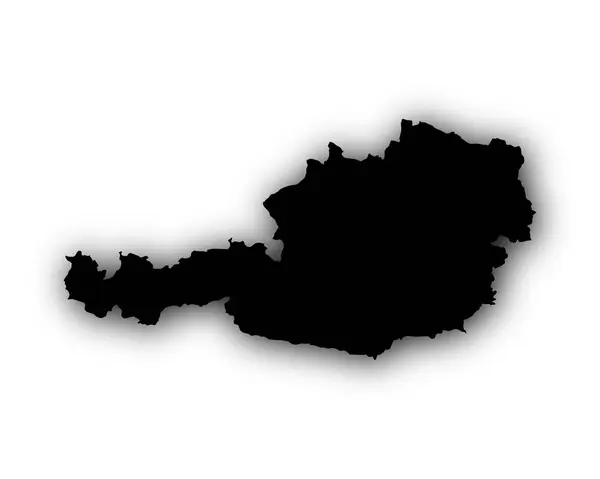 Χάρτης Αυστρίας με σκιά — Διανυσματικό Αρχείο