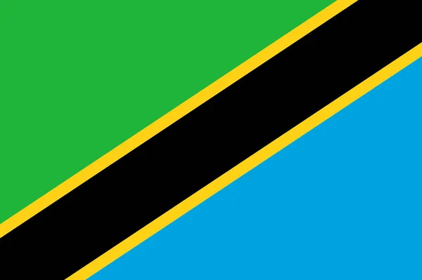 Gekleurde vlag van Tanzania — Stockvector