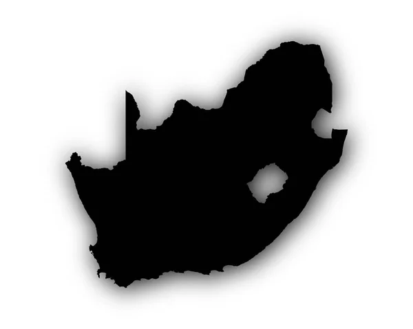 Mapa de Sudáfrica con sombra — Vector de stock