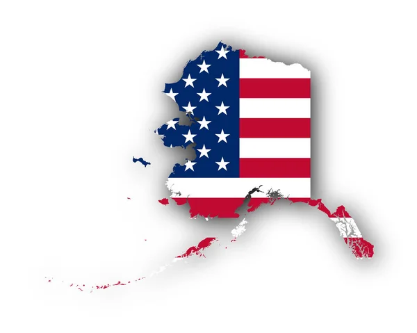 Map and flag of Alaska — Stock Vector