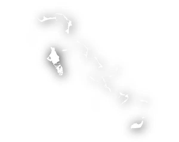 Mapa de las Bahamas con sombra — Vector de stock