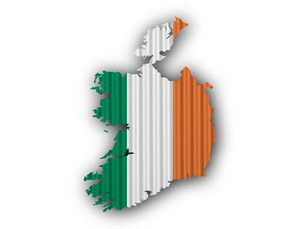 Mapa e bandeira da Irlanda em ferro ondulado — Fotografia de Stock