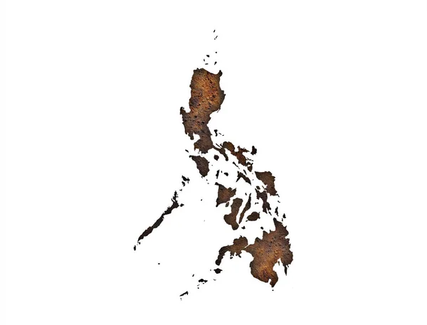 Mapa de Filipinas en metal oxidado —  Fotos de Stock