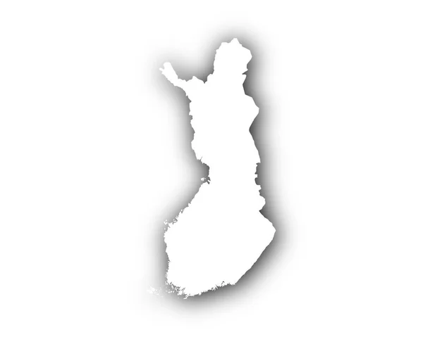 그림자와 함께 핀란드의 지도 — 스톡 벡터