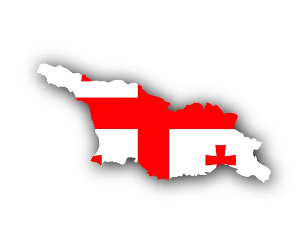 Mappa e bandiera di Georgia — Vettoriale Stock