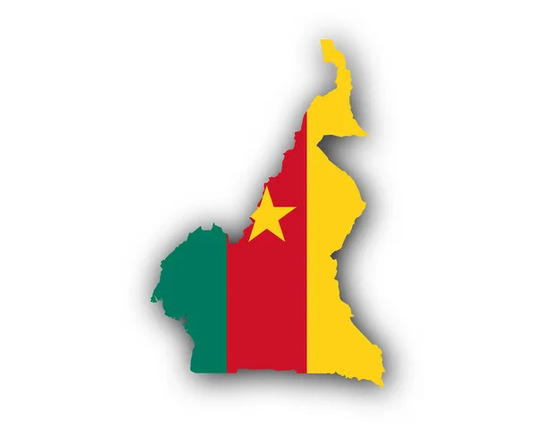 Mappa e bandiera di Camerun — Vettoriale Stock