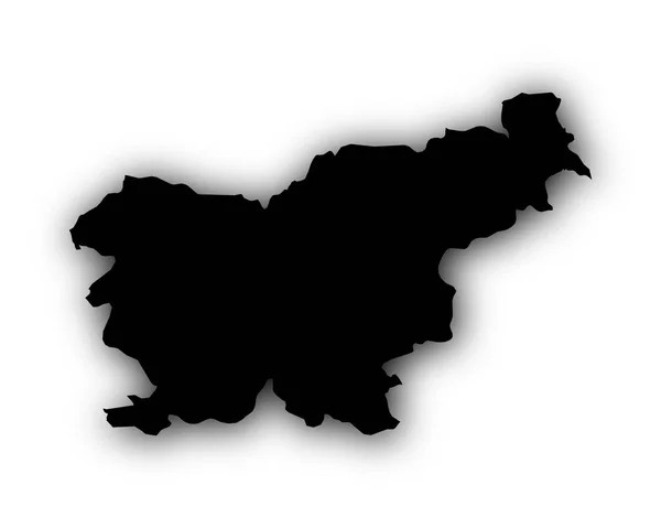Carte de La Slovénie avec ombre — Image vectorielle