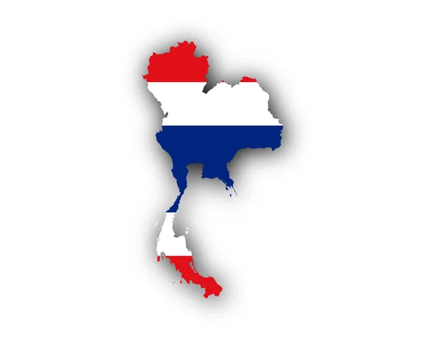 Carte et drapeau de la Thaïlande — Image vectorielle