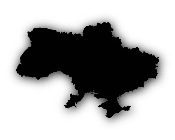 Karte der Ukraine mit Schatten — Stockvektor