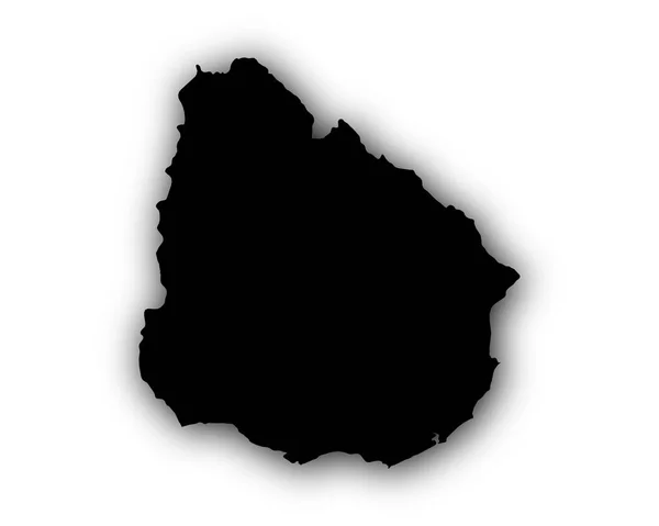 シャドウとウルグアイの地図 — ストックベクタ
