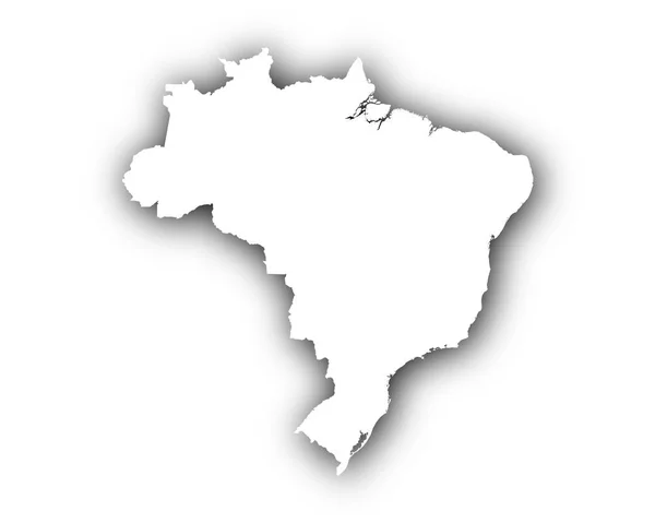 Mapa de Brasil con sombra — Vector de stock