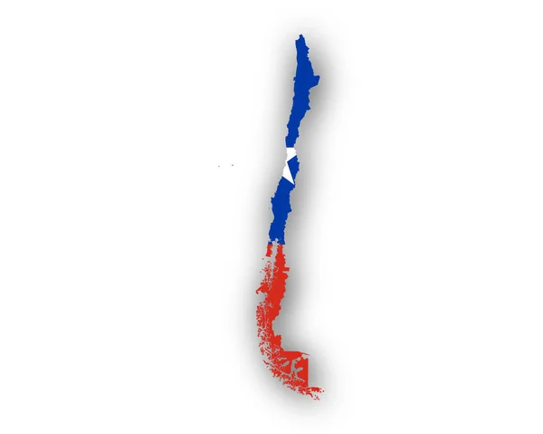 地図とチリの国旗 — ストックベクタ