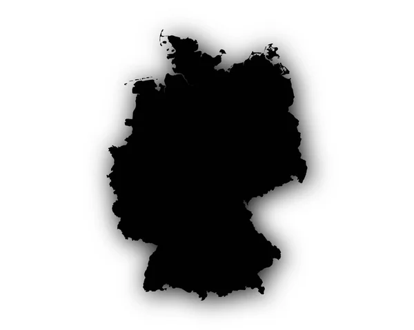 Mapa de Alemania con sombra — Vector de stock