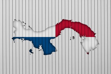 Harita ve oluklu demir Panama bayrağı