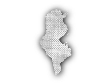 Tunus Haritası üzerinde eski keten