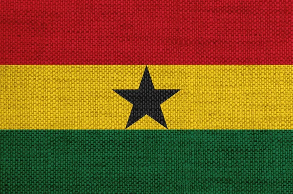 Vlag van Ghana op oude linnen — Stockfoto