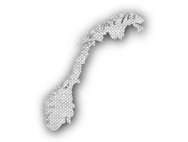 Map of Norway on linen — Stock Photo, Image