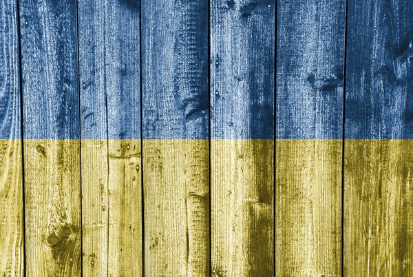 Прапор України по дереву вивітрювання — стокове фото