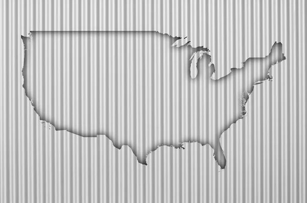 Mapa de los Estados Unidos en hierro corrugado —  Fotos de Stock
