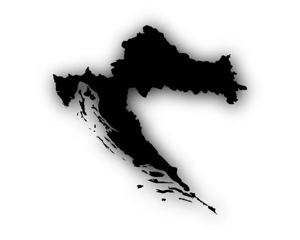 Mapa da Croácia com sombra —  Vetores de Stock