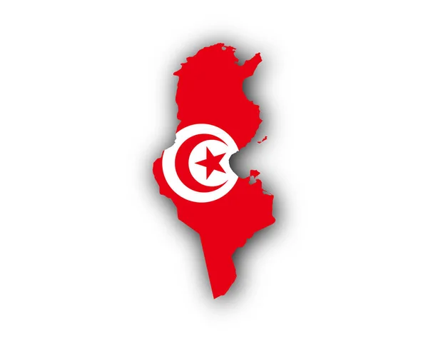 Mappa e bandiera di Tunisia — Vettoriale Stock