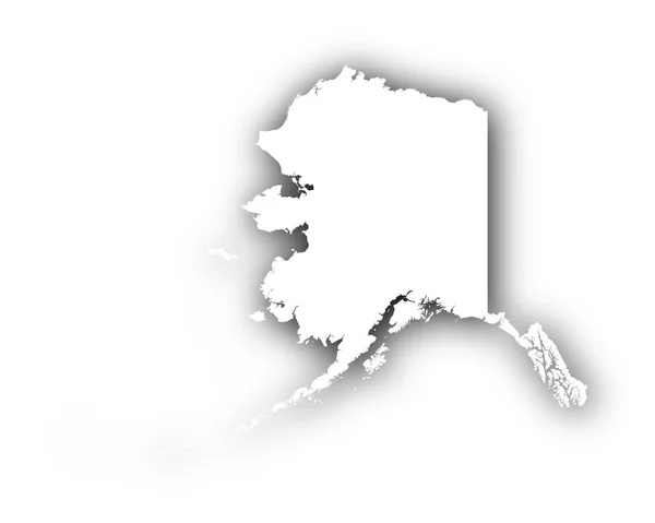 Mapa de Alaska con sombra — Archivo Imágenes Vectoriales