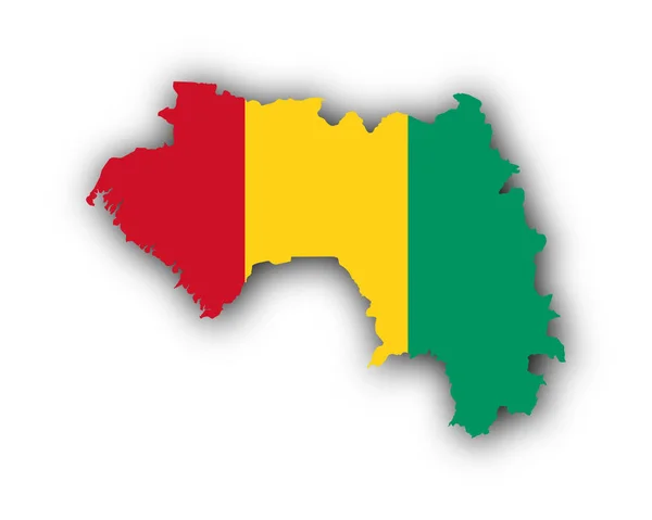Carte géographique et drapeau de Guinée — Image vectorielle