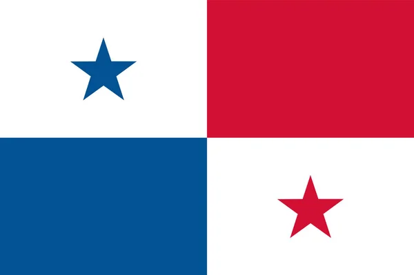 Gekleurde vlag van Panama — Stockvector