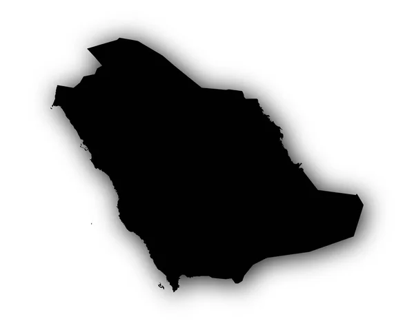 Χάρτης Σαουδική Αραβία με σκιά — Διανυσματικό Αρχείο