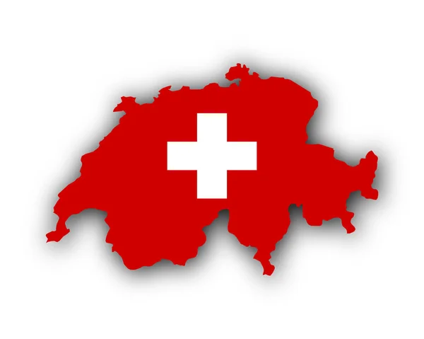 Mapa y Bandera de Suiza — Vector de stock