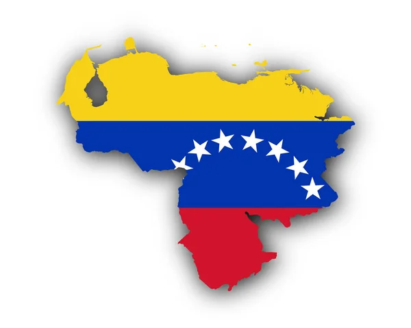 Kaart en de vlag van venezuela — Stockvector