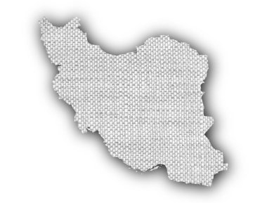 Iran haritası üzerinde eski keten