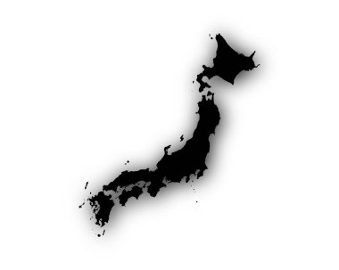 Gölge ile Japonya Haritası