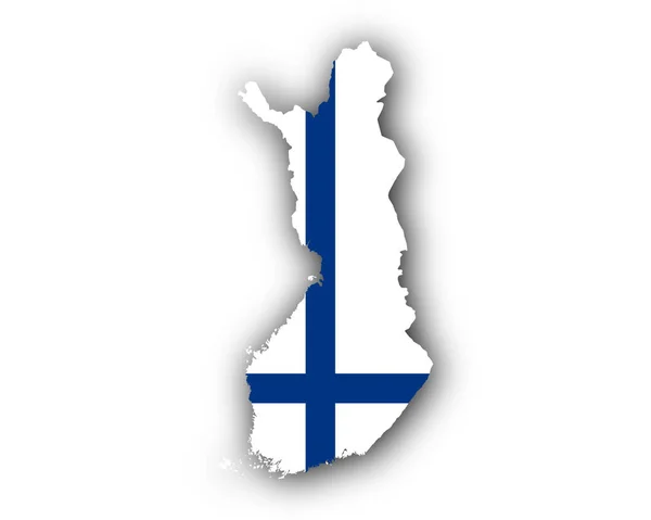 Mapa y bandera de Finlandia — Vector de stock