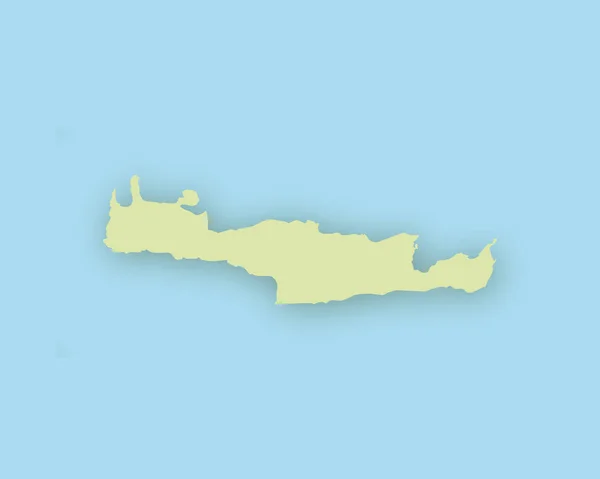 Mapa de Creta con sombra — Archivo Imágenes Vectoriales