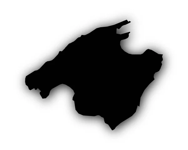 O mapa de Maiorca com sombra — Vetor de Stock