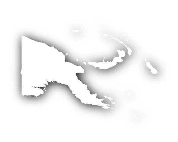Mappa di Papua Nuova Guinea con ombra — Vettoriale Stock