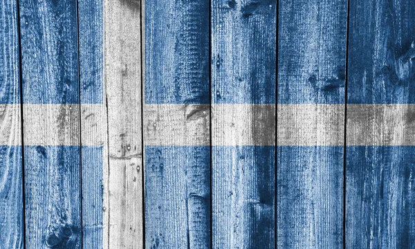 Флаг Шетландских островов на выветренной древесине — стоковое фото
