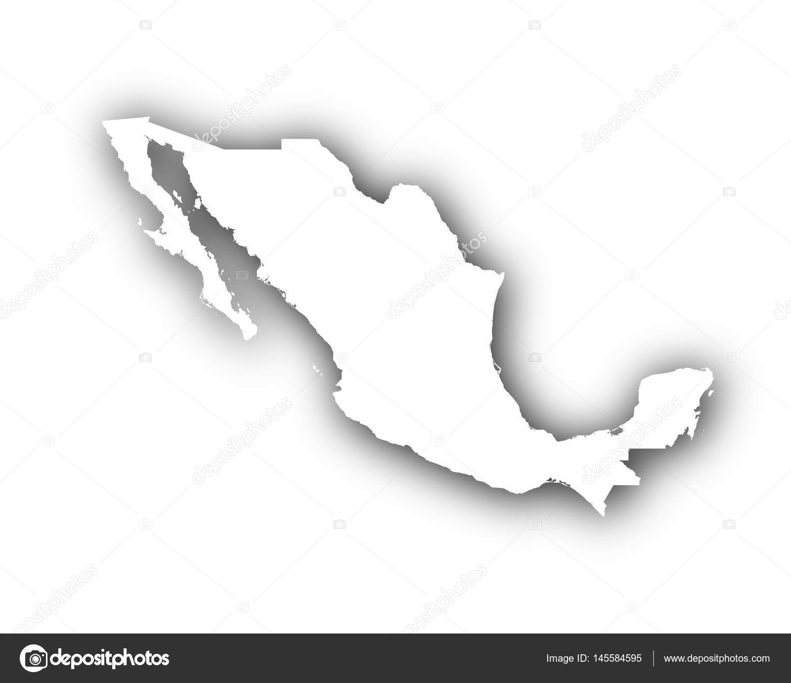 Mapa De México Con Sombra Vector Gráfico Vectorial © Lantapix Imagen
