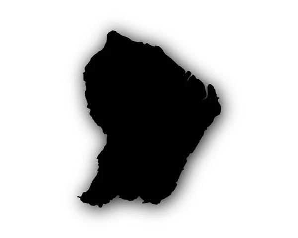 Hartă Guiana Franceză cu umbră — Vector de stoc