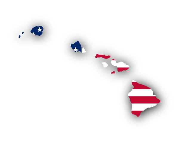 Mapa e bandeira de Hawaii — Vetor de Stock