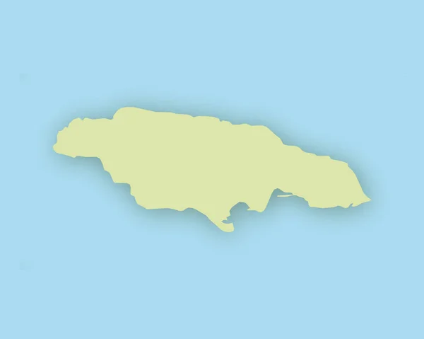 Mapa da Jamaica com sombra — Vetor de Stock