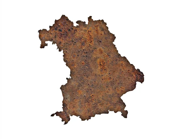 Mapa de Baviera sobre metal oxidado — Foto de Stock
