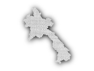 Laos haritası üzerinde eski keten