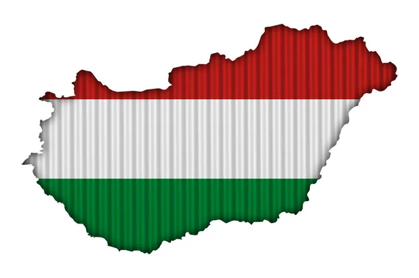 Textured map of Hungary in nice colors — Stock Photo, Image