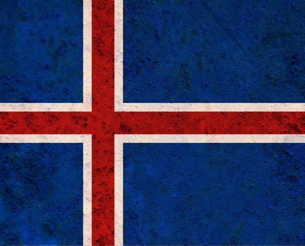 Flaga teksturowana Islandii w ładne kolory — Zdjęcie stockowe