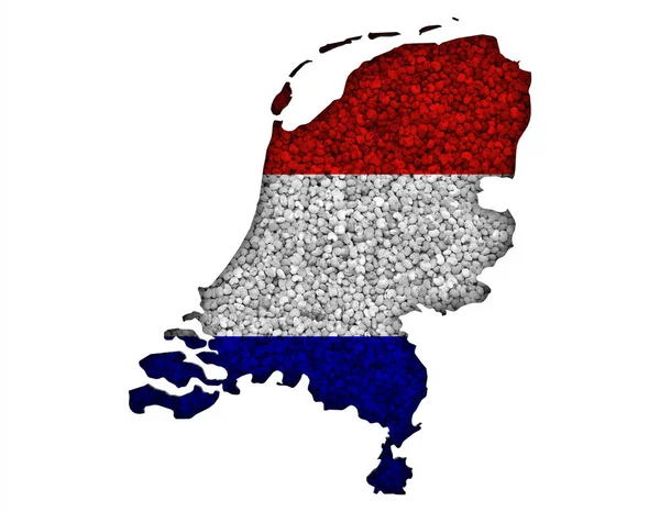 Textured map of the Netherlands in nice colors — Stock Photo, Image